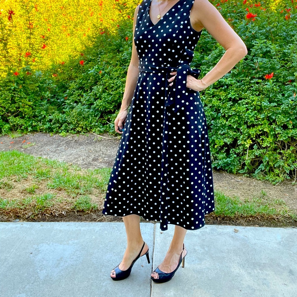 Vintage Style Black with White PolkaDot Dress